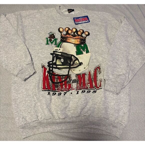 Marshall Thundering Size XL Heard NCAA Men Sweatshirt Crewneck Vintage 1998 New - Picture 1 of 5
